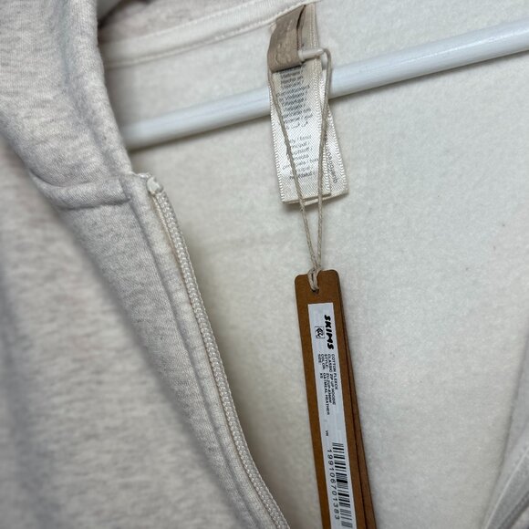 Skims Cotton Fleece Classic Zip Up Hoodie Oatmeal Heather NWT - Picture 4 of 8